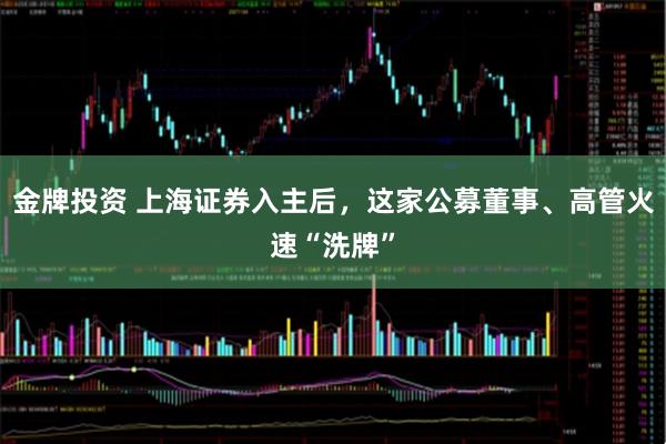 金牌投资 上海证券入主后，这家公募董事、高管火速“洗牌”